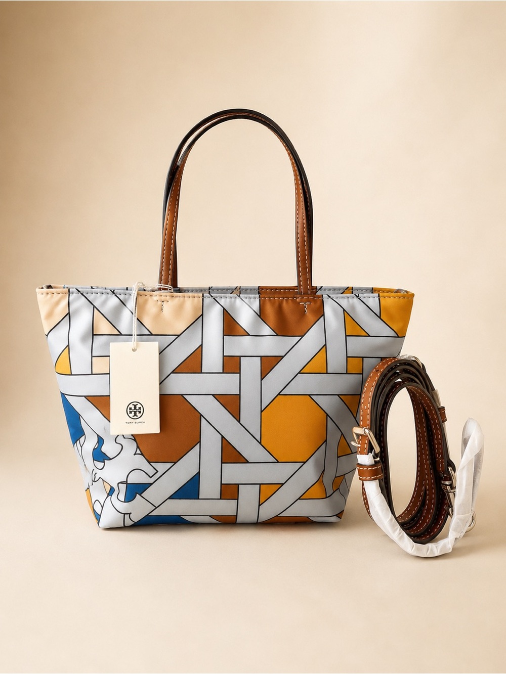 NWT TORY BURCH NYLON PRINTED MINI TOTE - Picture 3 of 10